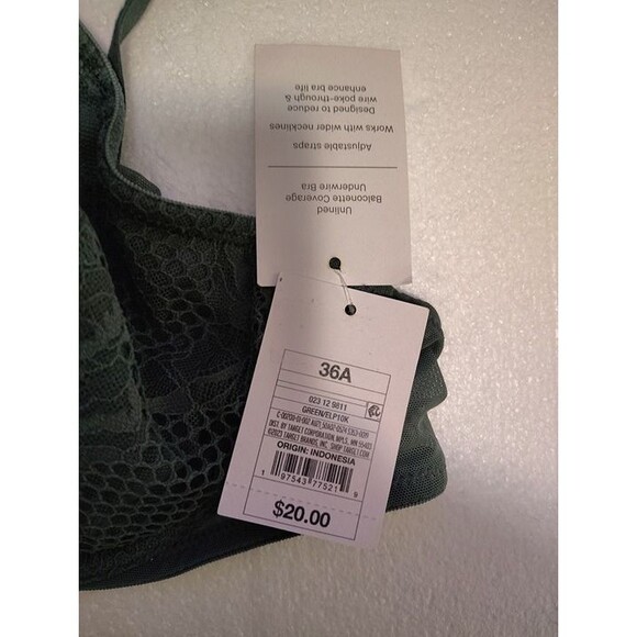 Auden Women’s 36A Green Lace Underwire Bra NWT - Picture 4 of 4